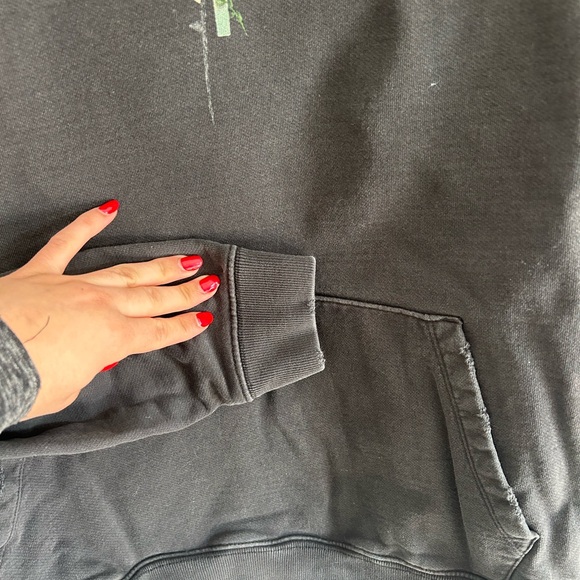 AllSaints Wreath Hoodie in Washed Black - Picture 5 of 9